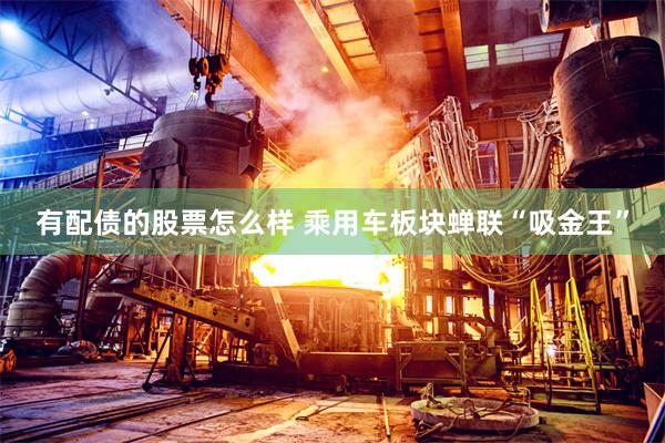 有配债的股票怎么样 乘用车板块蝉联“吸金王”