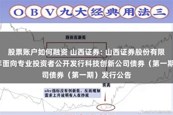 股票账户如何融资 山西证券: 山西证券股份有限公司2025年面向专业投资者公开发行科技创新公司债券(第一期)发行公告