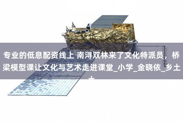 专业的低息配资线上 南浔双林来了文化特派员，桥梁模型课让文化与艺术走进课堂_小学_金晓依_乡土